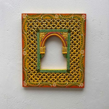 Hand Painted Jharokha - Yellow