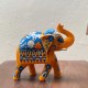 Hand painted Elephant showpiece - Blue/Yellow
