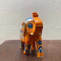 Hand painted Elephant showpiece - Blue/Yellow Hand painted Elephant showpiece - Blue/Yellow