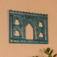 Handcrafted blue 5 bari wall decor featuring five arch openings inspired by Indian architectural forms.