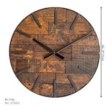 Sleeper Wood Wall Clock Dia 18 inches