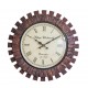 Gear Shaped Wooden Wall Clock with Coconut Shell Pieces Dia 18" Gear Shaped Wooden Wall Clock with Coconut Shell Pieces Dia 18"