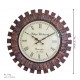 Gear Shaped Wooden Wall Clock with Coconut Shell Pieces Dia 18" Gear Shaped Wooden Wall Clock with Coconut Shell Pieces Dia 18"
