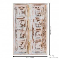 Distressed White Wooden Decorative Window for Wall Decor ht 27 inch