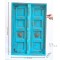 Distressed Blue Wooden Decorative Window for Wall Decor ht 27 inch