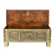 Treasure Box / Pitara Green Rustic Finish Brass Art