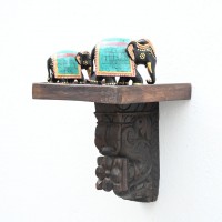 Timeless Wooden Hand Carved Wall Shelf 11"
