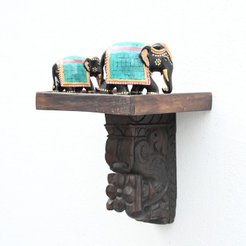 Timeless Wooden Hand Carved Wall Shelf 11"