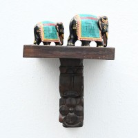 Timeless Wooden Hand Carved Wall Shelf 11"