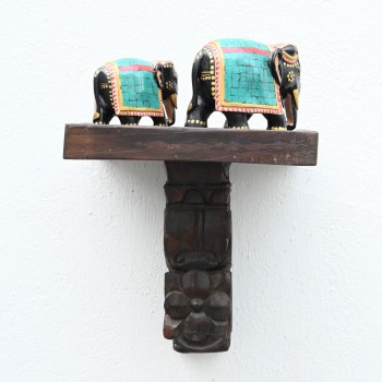 Timeless Wooden Hand Carved Wall Shelf 11"