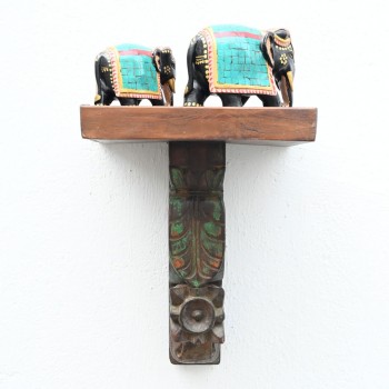 Timeless Wooden Hand Carved Wall Shelf 12"