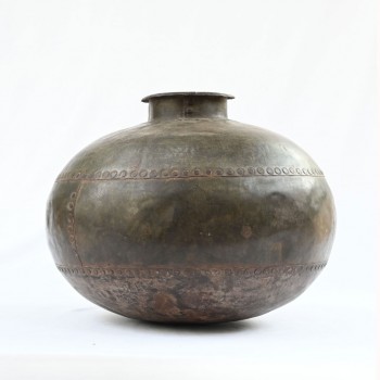 Antique Rustic Iron Pot and Planter