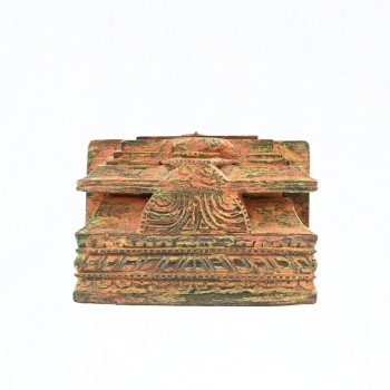 Distressed Vintage Wooden Carved Treasure Box