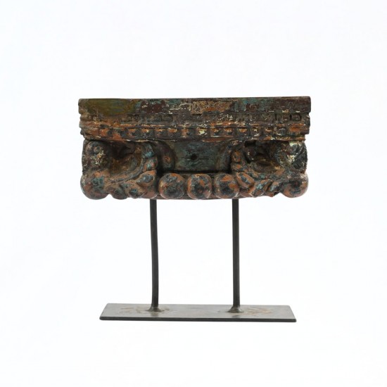 Vintage Wooden Carved Candle Holder with a stand