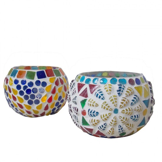 Roli Poli T-Light Votive - Assorted Multicolored (Set of Two)