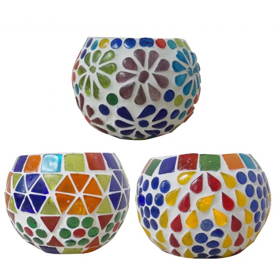 Roli Poli T-Light Votive - Assorted Multicolored (Set of Three)