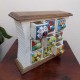 9 Ceramic Drawers White Painted Wooden Mini Chest 9 Ceramic Drawers White Painted Wooden Mini Chest