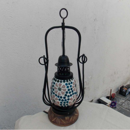 Glass Mosaic Handi Lamp Medium - Assorted Colours & Motif