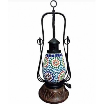 Glass Mosaic Handi Lamp Large - Multicolored Assorted