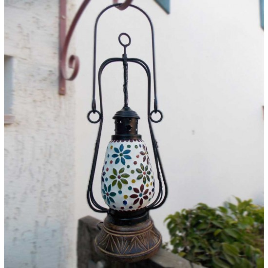 Glass Mosaic Handi Lamp Large - Multicolored Assorted