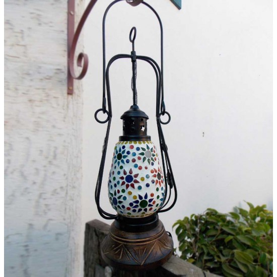Glass Mosaic Handi Lamp Large - Multicolored Assorted