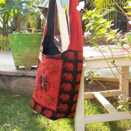A-U-M Bag Organic Red Stone washed A-U-M Bag Organic Red Stone washed