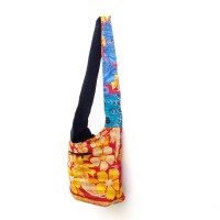 Floral Elegance Bag, Mustard And Red