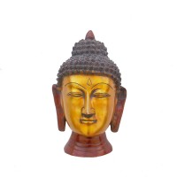 Brass Buddha Head Wall Mounted Redish