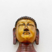 Brass Buddha Head Wall Mounted Redish