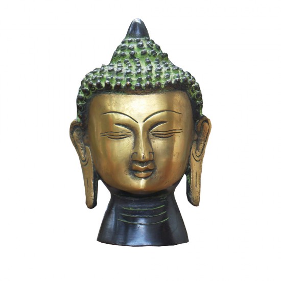 Brass Buddha Head Green Brass Buddha Head Green