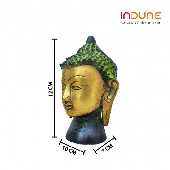 Brass Buddha Head Green Brass Buddha Head Green