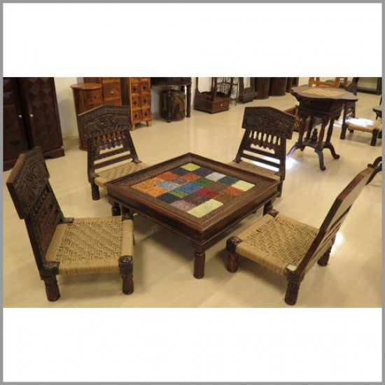 Elephant Low Seter Four Chairs with Table