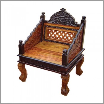 Wooden Carved Sofa Single Seater