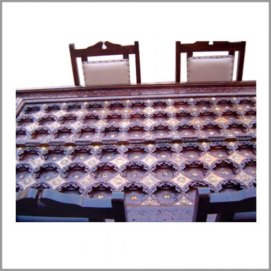 Bakra Brass Artwork dining Table 6 Seater 