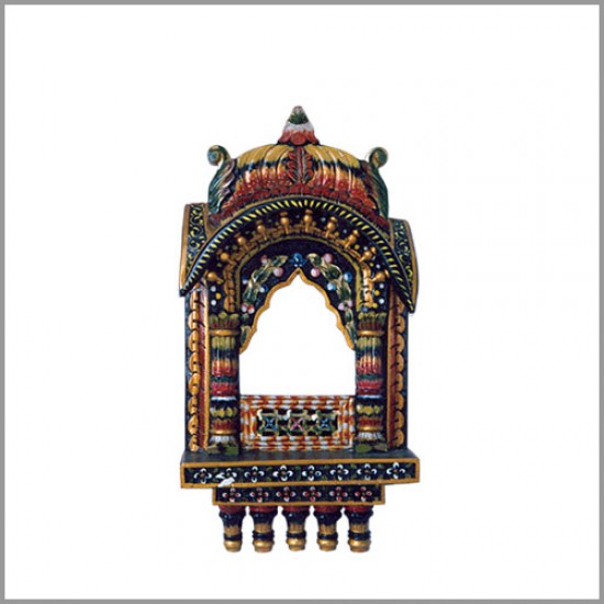 Wooden Painted Jharokha 27 Inches