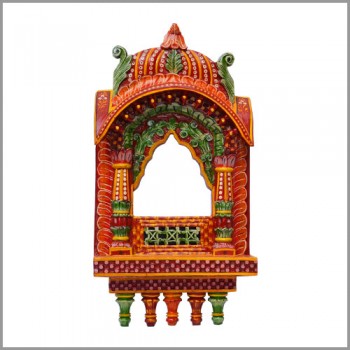 Wooden Painted Jharokha 27 Inches