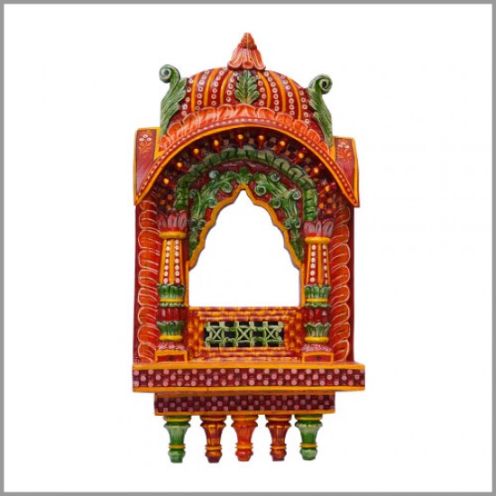 Wooden Painted Jharokha 27 Inches