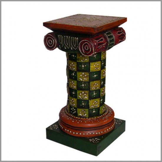 Painted Checks Pillar 18 Inch Painted Checks Pillar 18 Inch