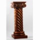 Antique Mettalic Twisted Rope Wooden Pillar 24 Inch