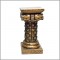 Antique Mettalic Checks Wooden Pillar 24 Inch