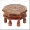 Wooden Carved Polished Bajot 12 x 12 Inches
