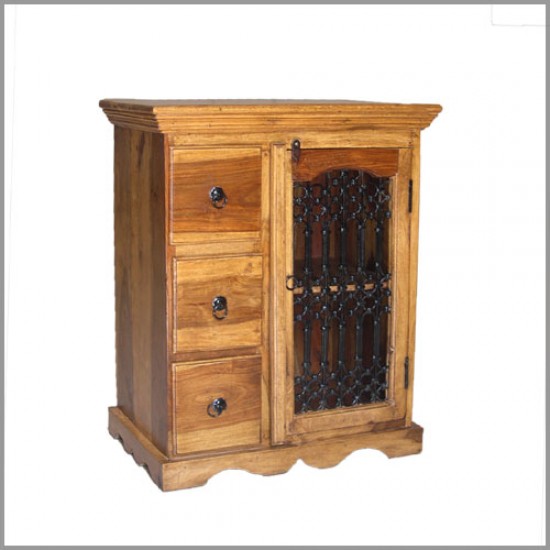 Chest of 3 Drawers with Iron Grill Shutter Chest of 3 Drawers with Iron Grill Shutter