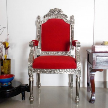 White Metal Maharaja Chair