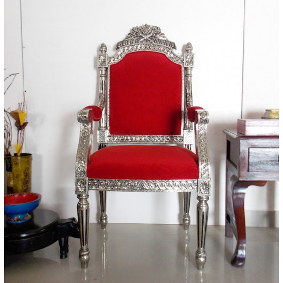 White Metal Maharaja Chair