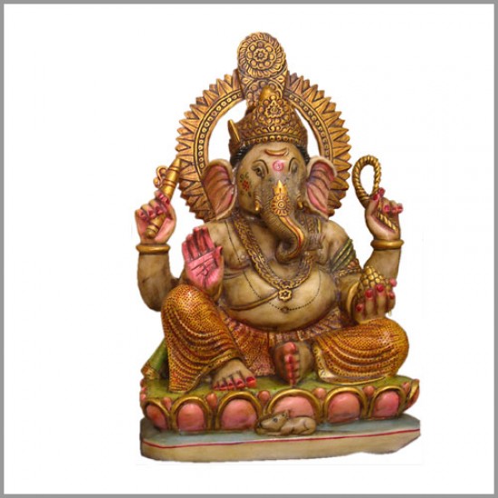 Marble Colorful Lord Ganesha Statue