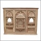 Three Jharokha Panel with Silver Sheet Art Work (Wooden Base)