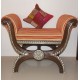 Teak Wood Roman Seater with Metal Artwork Teak Wood Roman Seater with Metal Artwork