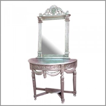 Silver Console and Mirror