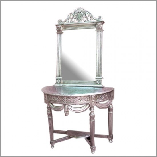 Silver Console and Mirror