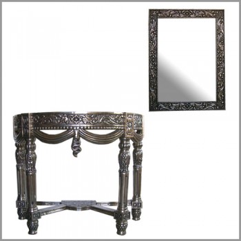 Silver Console and Mirror